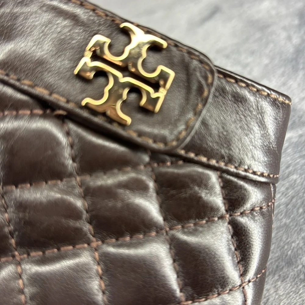 ✨ Tory Burch Leila Brown Quilted Leather Wedge Ankle Boots | Size 9M✨